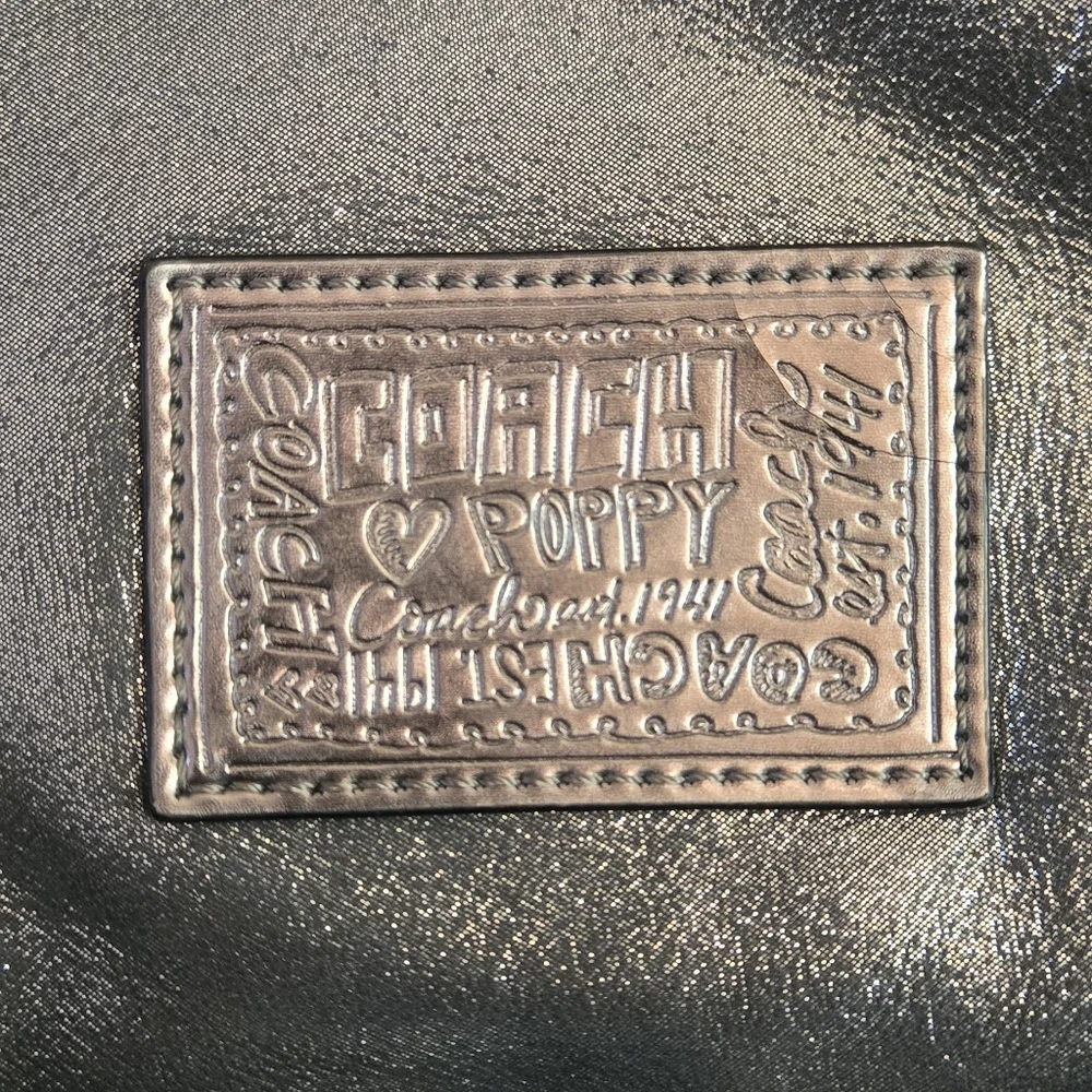 COACH Silver Metallic POPPY Shoulder 2-Way Bag - Picture 6 of 16